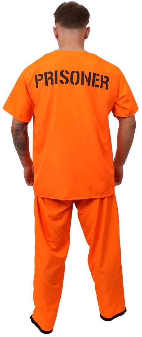 Adults Unisex Orange Convict Prisoner Costume Convict Prisoner Cops