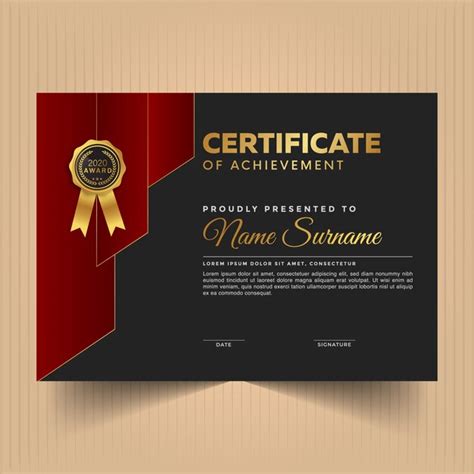 Certificado De Logro Con Formas Abstractas Vector Premium
