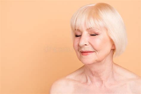 close up portrait of nice attractive well groomed peaceful gray haired lady perfect flawless