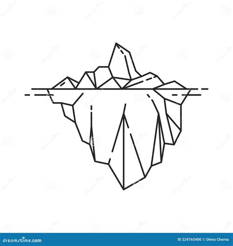 Iceberg Icon In Outline Style Vector Illustration Stock Vector