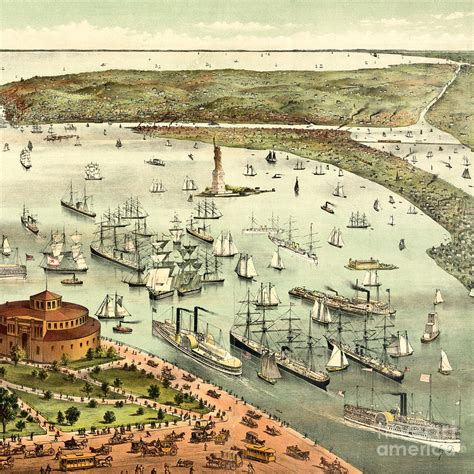 The Port Of New York Birds Eye View From The Battery Looking South
