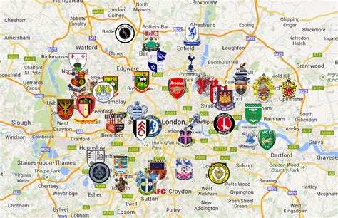 map of all the football teams in London | Squadra di calcio, Calcio, Mappa