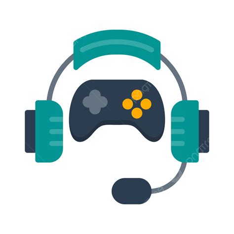 Gaming Headphone Flat Icon Vector Gaming Headset Headphone Png And