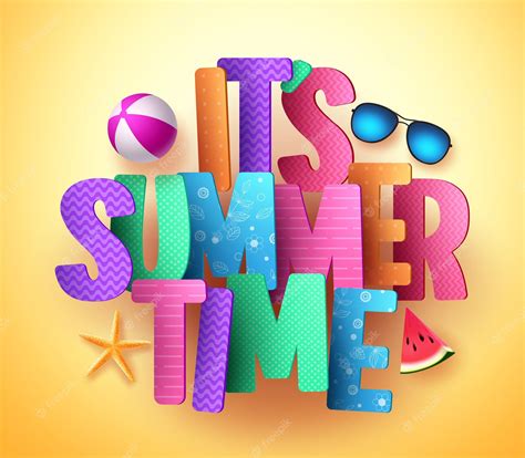 Premium Vector Its Summer Time Vector Banner Greeting Design With