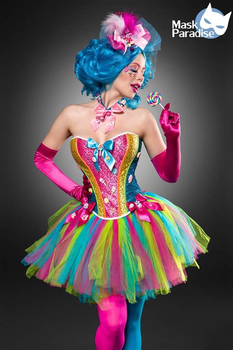 candy girl kostüm verspieltes candy girl kostüm bunte corsage mit pailletten besetzt mit