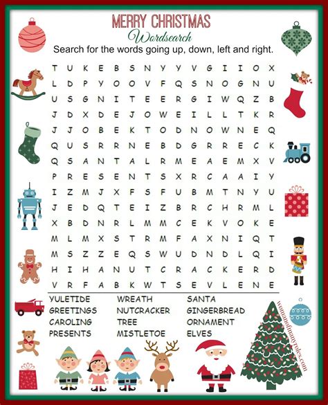 Winter Holiday Word Search Printable Free
