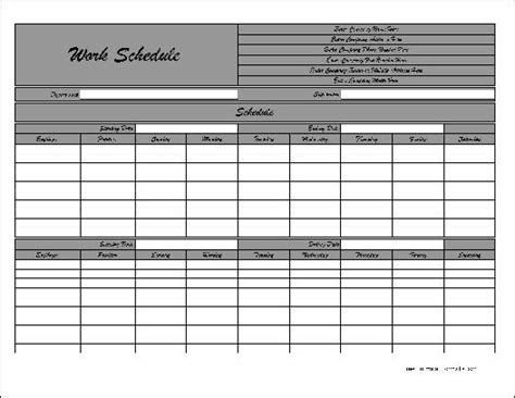 Free Personalized Fancy Biweekly Work Schedule From Formville