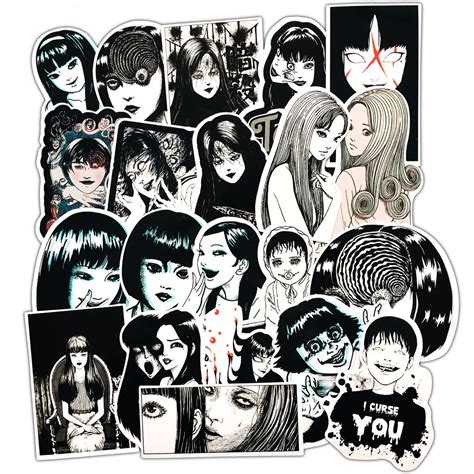 21pcsbag Fujiang Tomie Junji Ito Sticker Pack Halloween T Etsy