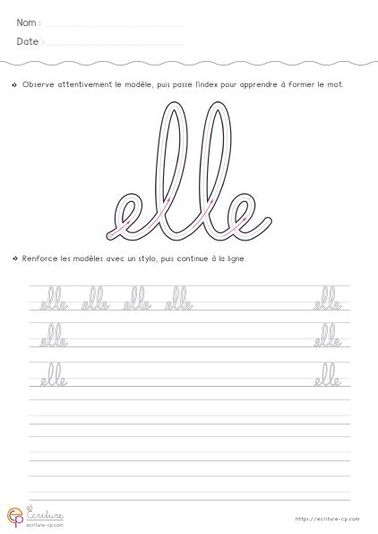 Avec des schémas pour réaliser les plateaux de jeu en pâte à sel ou à modeler, dans le sable ou les tracer à la craie. PDF Fiche d'écriture cursive GS à imprimer | Apprendre à ...