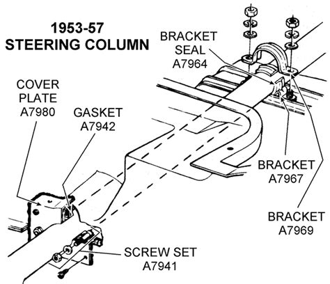 1953 57 Steering Column Diagram View Chicago Corvette Supply