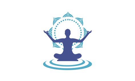 Yoga Logo Design Stock Human Meditation In Lotus Flower Vector