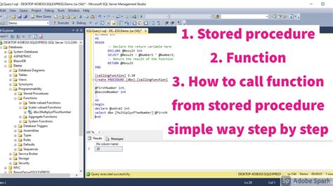 Create Stored Procedure Create Function In Sql How To Call Function