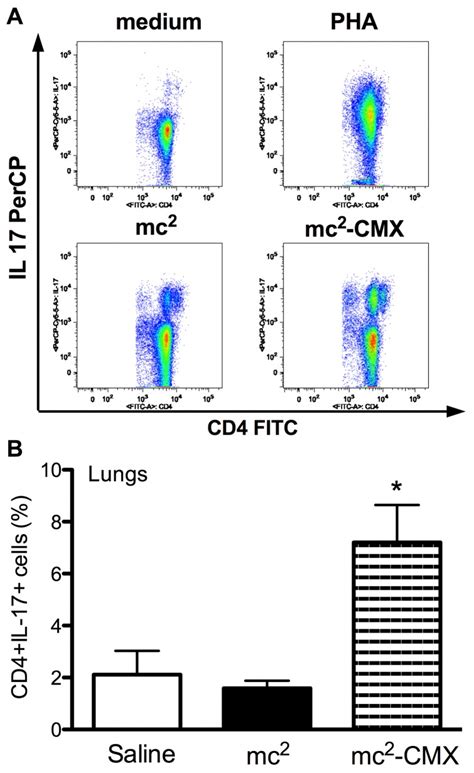 A Representative Dot Plots Of Spleen Cd4 T Cells Expressing Il17