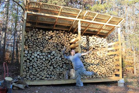 This firewood storage rack is a convenient and attractive way to store your fireplace wood. Firewood Storage: Why We Built A Woodshed • New Life On A ...