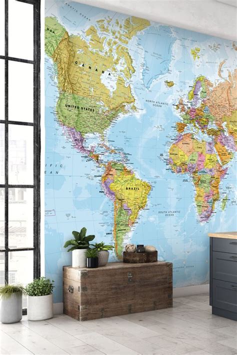 Add Some Colour To Your Kitchen With This Colourful Map Mural Made To