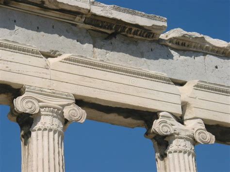 Ionic Columns From Erechtheion Athens Greece An Example Of Ionic