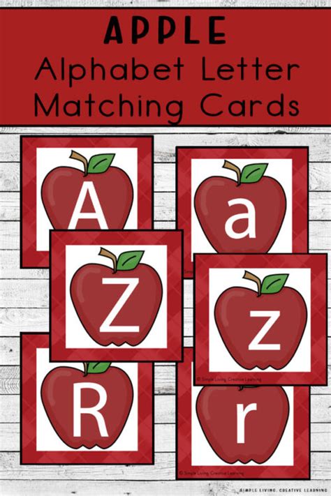 Apple Alphabet Matching Cards Simple Living Creative Learning