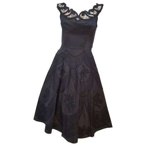 1950s black beaded cocktail dress w lace detail evening dresses vintage dresses beaded