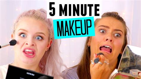 5 Minute Makeup Challenge With Emmasrectangle Sophdoesnails Youtube