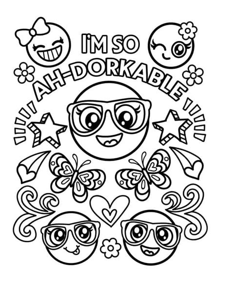 Cute Emojis Coloring Page Printable Coloring Page For Kids Coloring Home