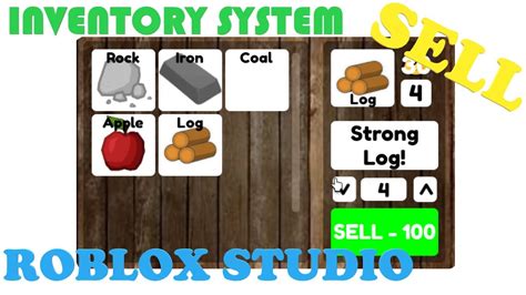 Roblox Studio Inventory System Sell Youtube
