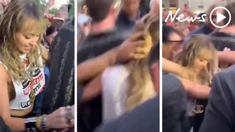 Miley Cyrus Groped By Aggressive Fan In Barcelona In Disturbing Video