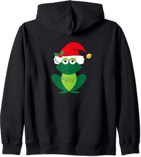 Cute Christmas Frog Zip Hoodie Uk Clothing