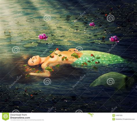 Beautiful Woman Mermaid Stock Image Image Of Legendary 54951325