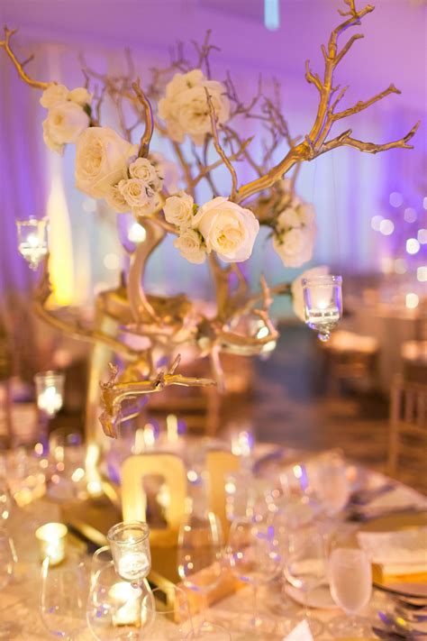 Gold wedding decorations help make add luxury and sophisticated atmosphere to your weddings. Tall Gold Tree Centerpiece