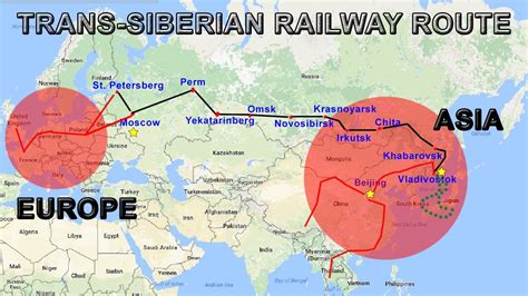 Trans Siberian Railway Map Color 2018