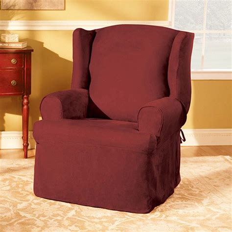 Recently bought a sure fit cover, fit great for our over sized chair. Sure Fit Soft Suede Wing Chair Slipcover - Walmart.com