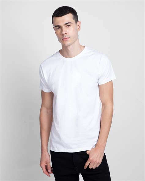 White Plain T Shirts For Men Online At