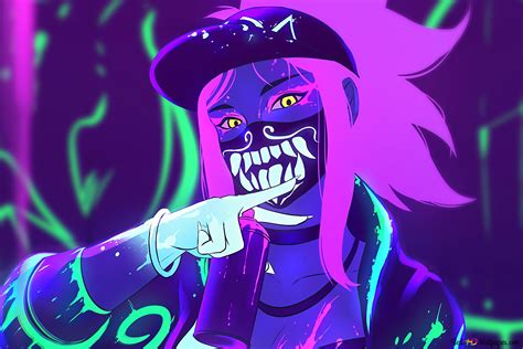 [LOL] League of Legends - Popstar K / DA Akali (Neon) Unduhan wallpaper HD