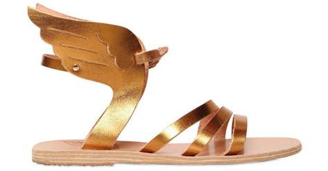 Lyst Ancient Greek Sandals 10mm Ikaria Leather Wings Sandals In Metallic