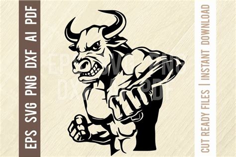 Angry Bull Svg Mascot Bull File Cricut Cut File 1313018
