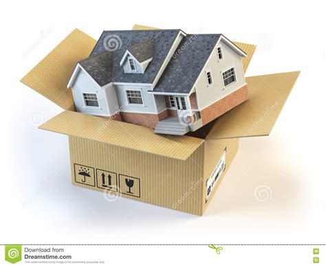 Moving House Real Estate Market Delivery Concept Stock Illustration