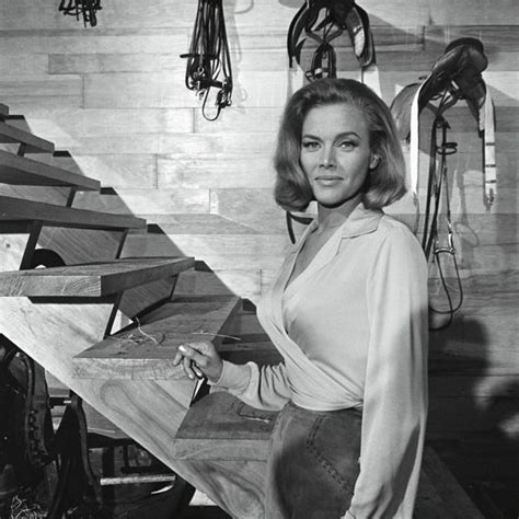 English Actress Honor Blackman On The Set Of James Bond Goldfinger In