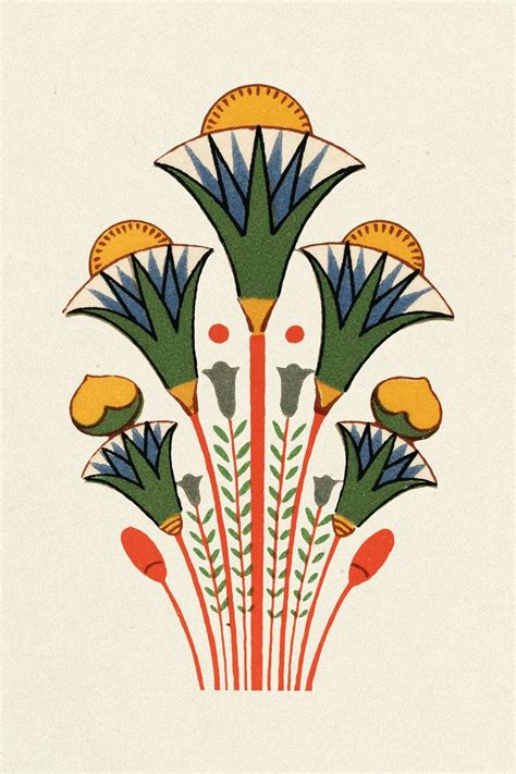Antique Flower Egyptian Ornamental Psd Element Illustration Premium Image By