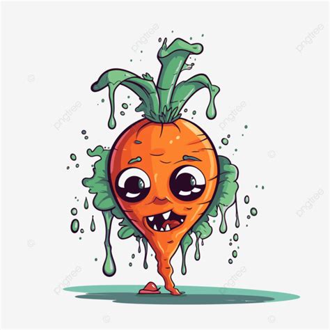 Creepy Carrot Clipart Cartoon Carrot Vector Illustration Creepy Carrot