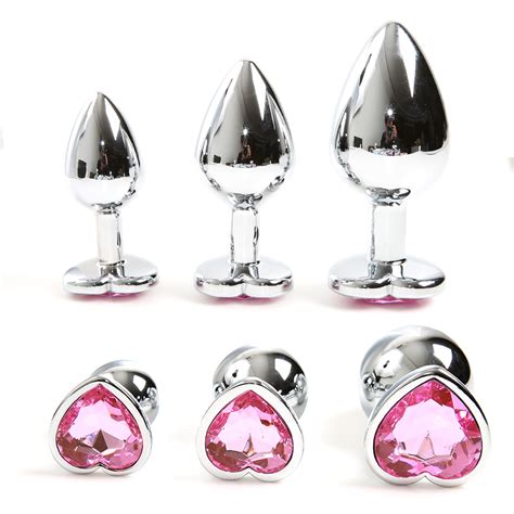 vagina balls smooth anal beads crystal jewelry heart stainless steel anus dilator butt plug