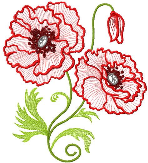 Some embroidery designs are free download and optimized for thin fabric and some are optimized for thick fabric. Poppies free embroidery - Free embroidery designs links and download - Machine embroidery community