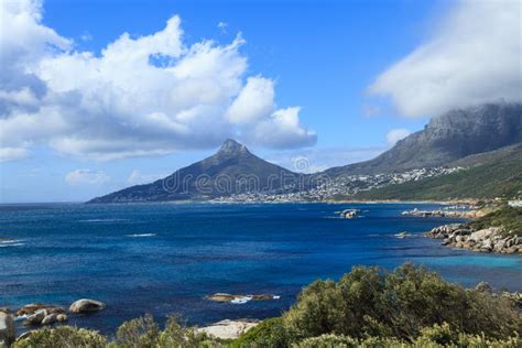 Beautiful Camps Bay Beach And Lion Head Mountain Stock Image Image Of