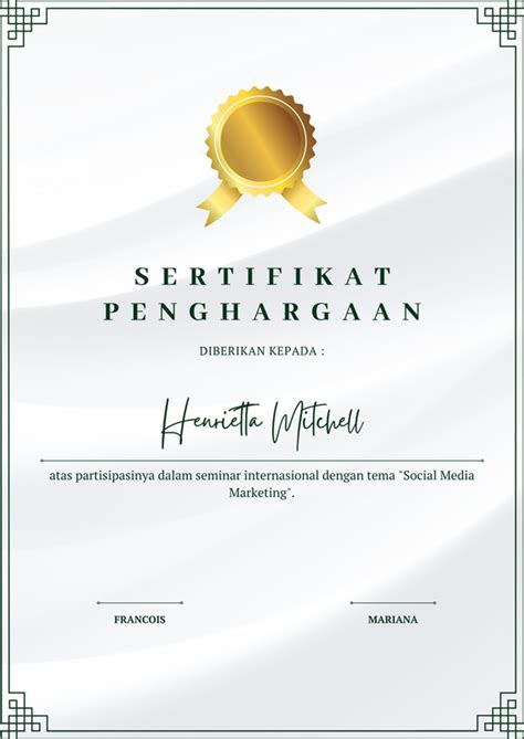 Gratis Download Contoh Ijazah Sertifikat Online Canva