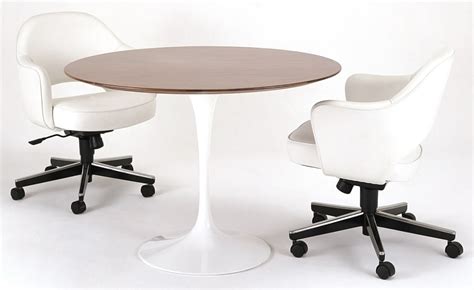 Details about saarinen tulip style armchair with black cushion. Saarinen Executive Swivel Arm Chair - hivemodern.com