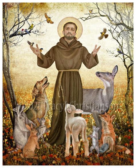 St Francis Of Assisi And Animals Picture Catholic Patron Etsy Uk