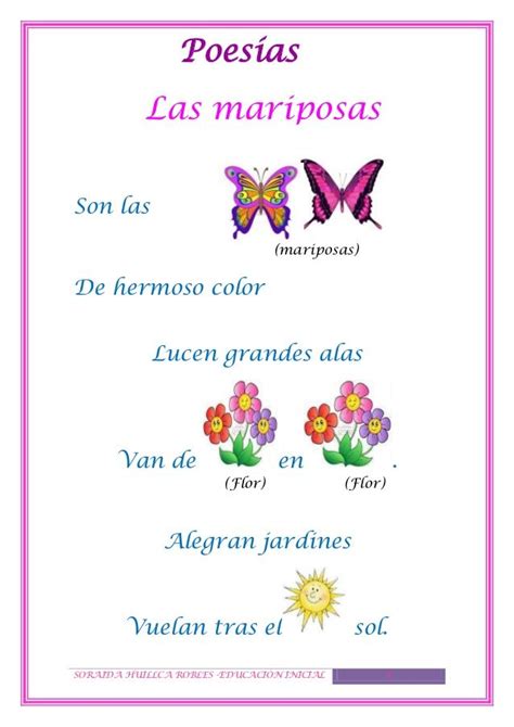 PoesÌa Las Mariposas Kids Poems Spanish Classroom Activities