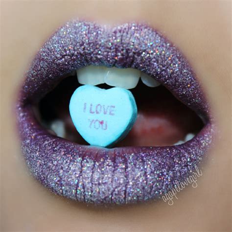 Valentines Day Lip Art Purple Love Magic ♡。 Lip Art Makeup Lipstick