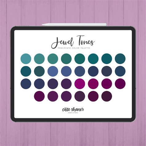Jewel Tones Procreate Color Palette Color Palette Instant Etsy In
