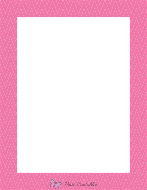 Printable Pink Pinstripe Chevron Page Border
