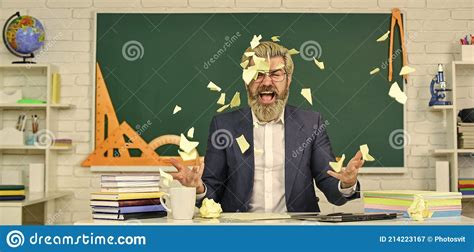 Teacher Destroying Paper File Study Hard School Education For